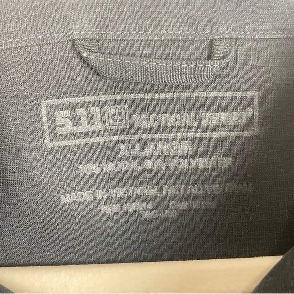 5.11 Tactical Shirt Mens XL Snap Button Up Short Sleeve Black Collared Top - Picture 3 of 5